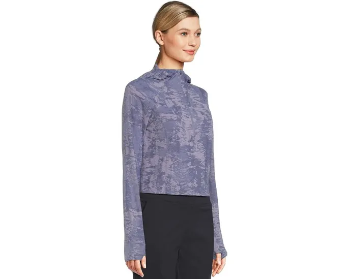 Кроп-кофта Mountain Hardwear Crater Lake с полузастежкой и отверстиями для большого пальца