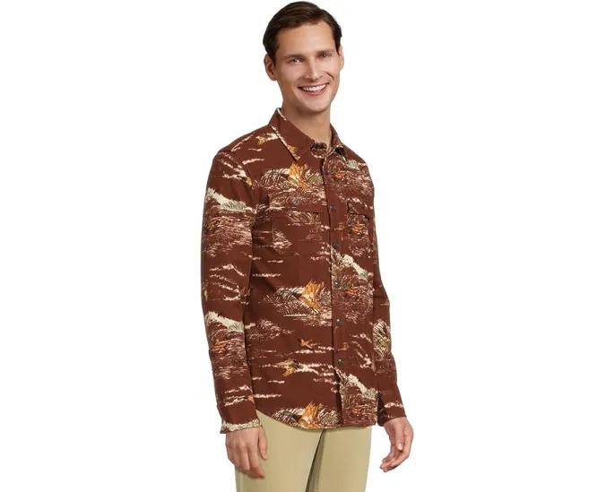 Рубашка L.L.Bean Signature 1933 из замши с длинным рукавом и узором классического кроя