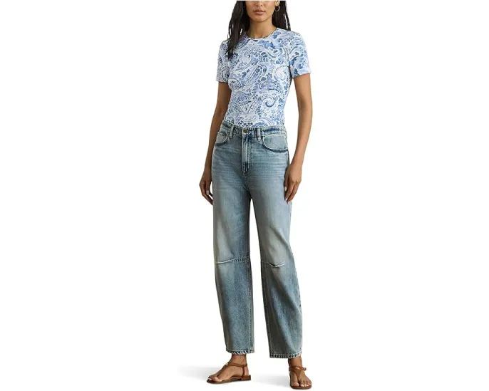 Paisley Stretch Cotton Crewneck Tee