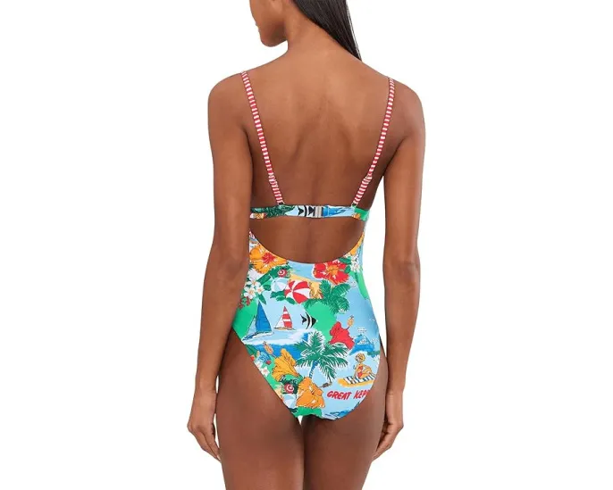 Купальник цельный Seafolly Viva Vacation с квадратным вырезом и регулируемыми бретелями