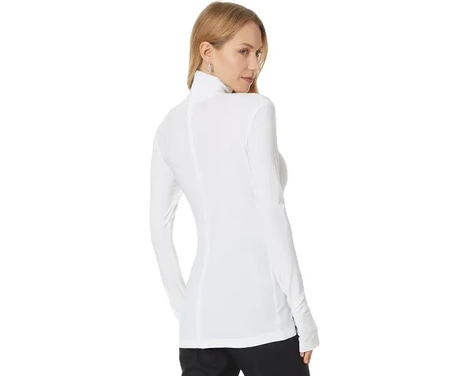 Norma Kamali Топ с длинным рукавом Slim Fit Long Sleeve Turtle Top с принтом и отверстиями для большого пальца