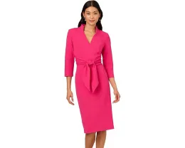 Adrianna Papell платье с запахом и воротником стойкой из роскошного крепа
