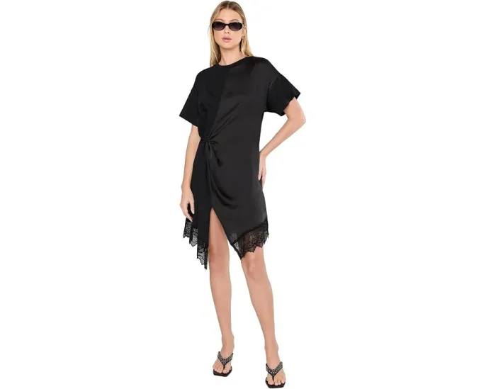Платье Lana Lace от AllSaints с кружевом и рукавами фонарик