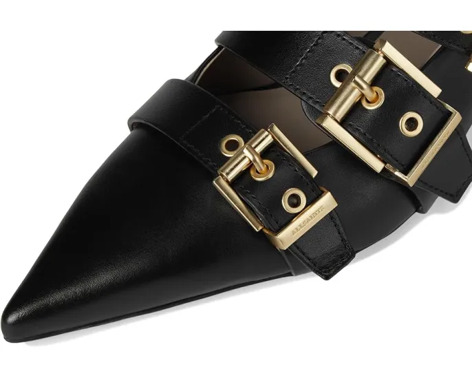 Босоножки AllSaints Vivian на низком каблуке с застежкой на пряжке и острым носком