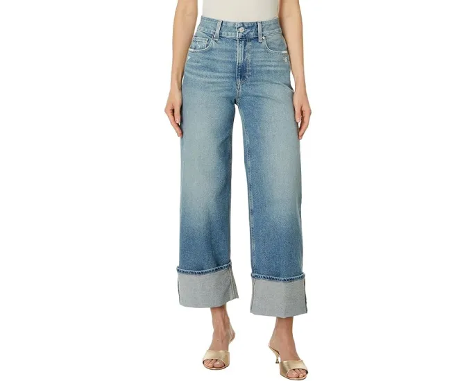 Paige джинсы Sasha Ankle Wide Cuff в поношенном стиле Storybook