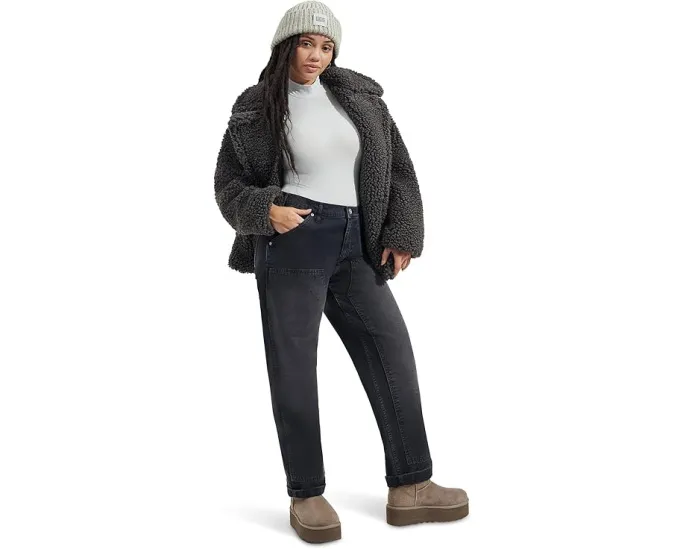 UGG Gertrude короткое пальто из плюша с воротником лацканы и утепленными карманами