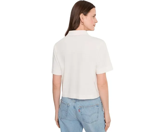 Футболка Lilla P Elbow Sleeve Button Down с воротником и застежкой на пуговицы