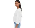 3/4 Sleeve Crew Neck Lace Top