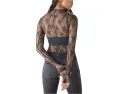 Топ Free People Lady Lux Layering с вышивкой и прозрачными рукавами