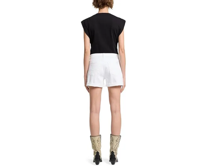 Шорты 7 For All Mankind Mid-Roll завышенной посадки из белого денима