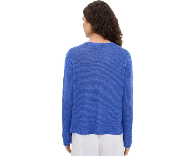 Свитер Eileen Fisher с круглой горловиной из смеси органического льна и хлопка