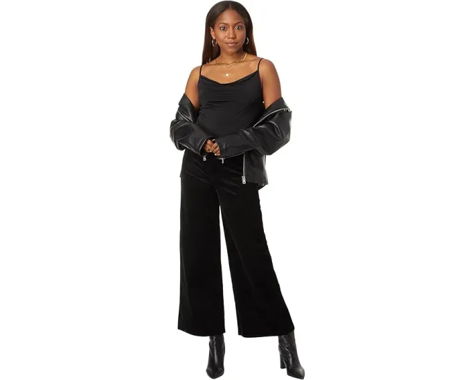 Брюки Paige Harper Ankle из вельветового велюра черного цвета