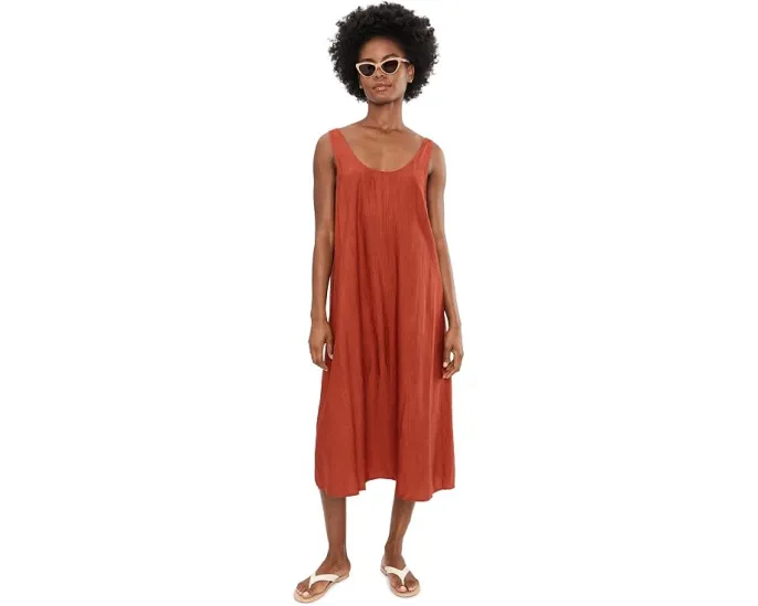 Платье Natori Terra Foil Crinkle Scoop Neck из фольгированной ткани