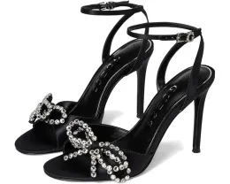 GUESS Вечерние сандалии Charmin с джинсовым верхом и стразами на каблуке-шпильке