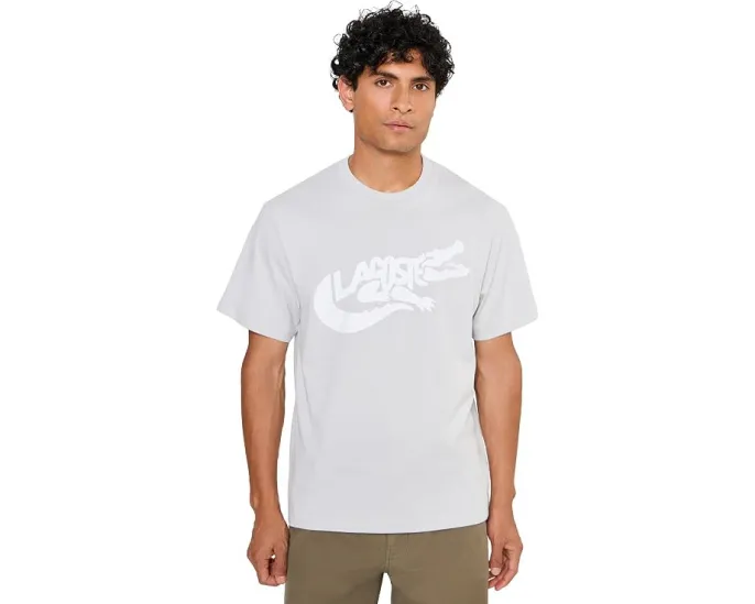 Lacoste футболка Classic Fit с принтом крокодила