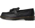Кожаные лоферы Dr. Martens Adrian с желтой строчкой и декоративными кисточками