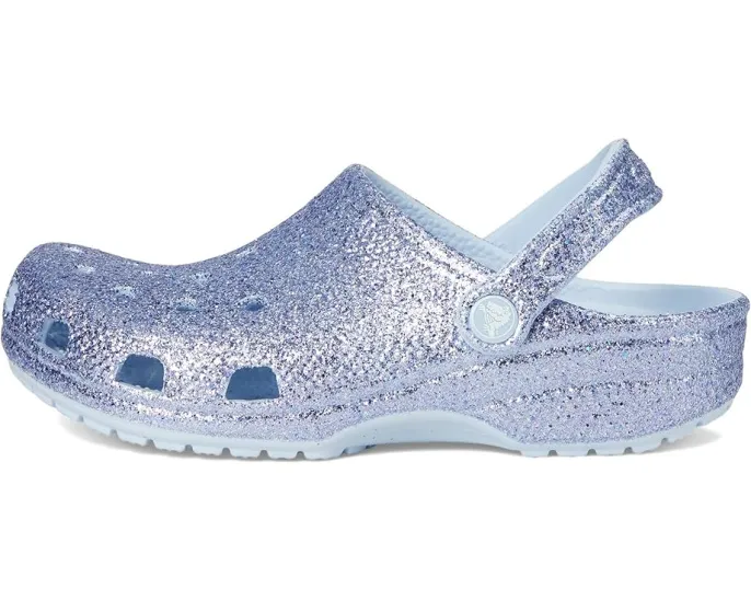 Crocs Classic Glitter Clogs детские блестящие сабо с пайетками