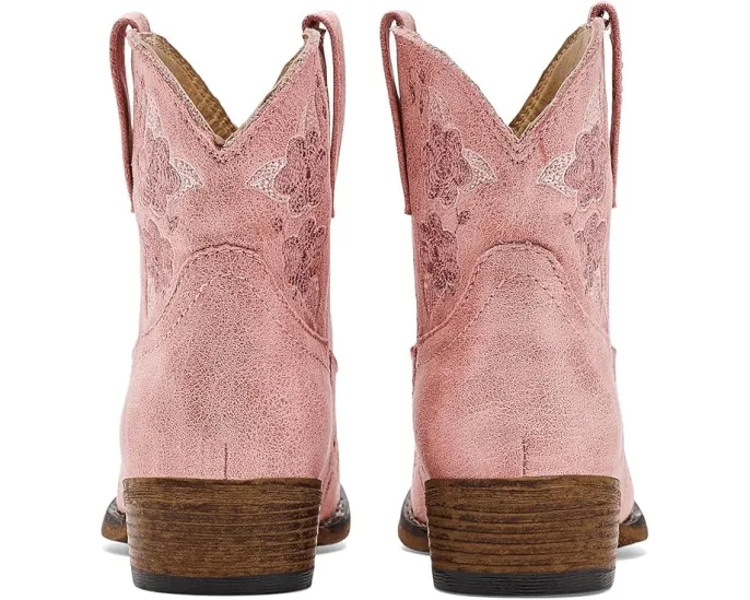 Детские ковбойские сапоги Blossom с цветочной вышивкой и острым носком