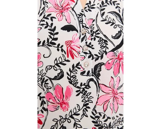 Платье Lilly Pulitzer Evaline из шелка с длинным рукавом и оборками