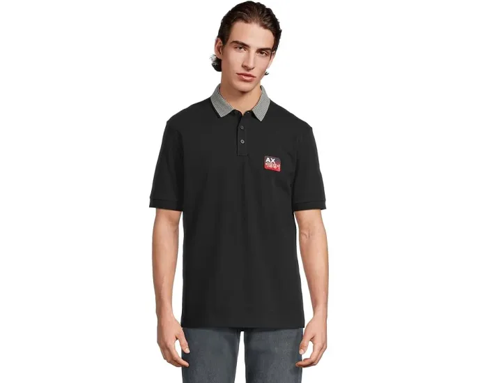 Поло Armani Exchange Small Logo с контрастными деталями