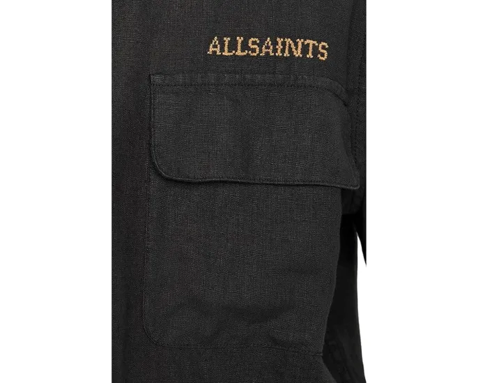 AllSaints Dunloe рубашка с коротким рукавом Jet Black