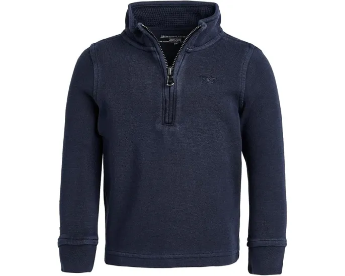 Детская кофта Vineyard Vines с крашением в изделии и застежкой-молнией на четверть