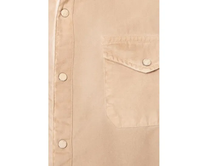 Рубашка ковбойская Marshal Western Snap Front на пуговицах John Varvatos из хлопка бежевая