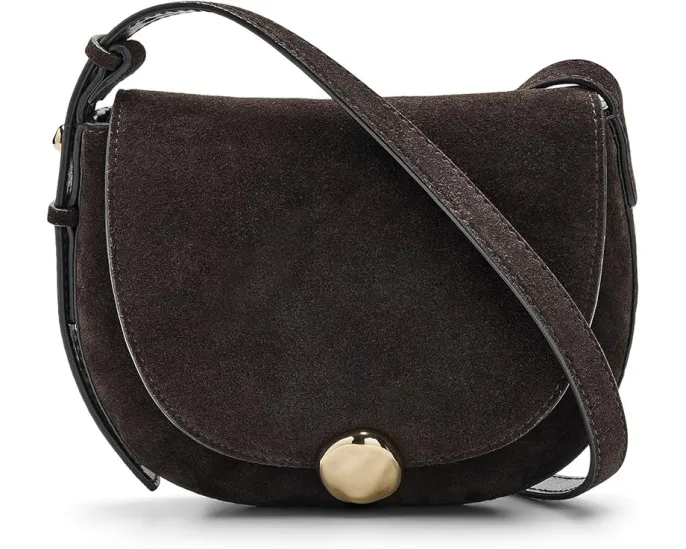 Маленькая сумочка Madewell Suede Sm Dakota Saddle Crossbody из мягкой замши с регулируемым ремнем