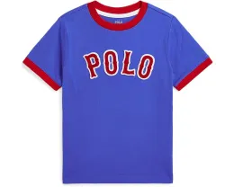 Футболка Polo Ralph Lauren Kids из хлопкового джерси с бейсбольным логотипом