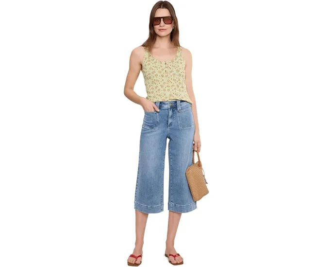 Широкие укороченные джинсы NYDJ Petite Brigitte с накладными карманами