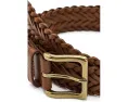 Плетеный кожаный ремень Brooks Brothers с латунной пряжкой
