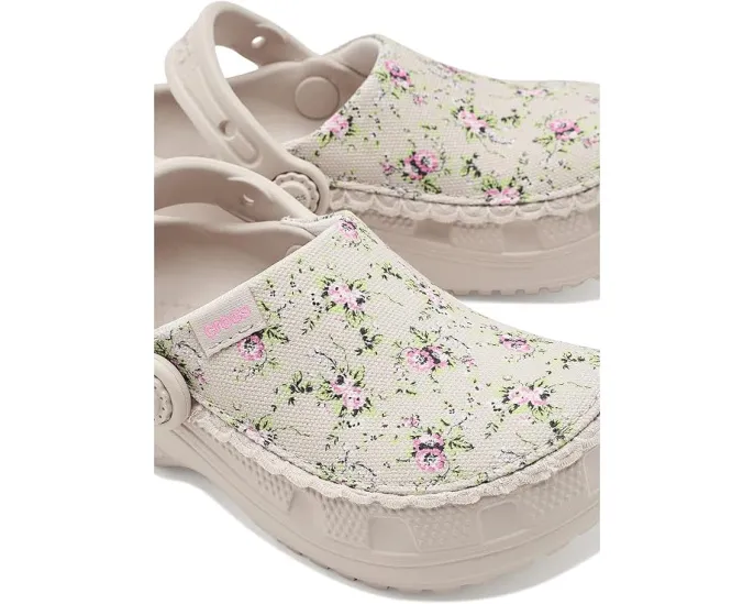 Crocs детские клоги Classic Crafted Canvas с веганской замшей и стежками