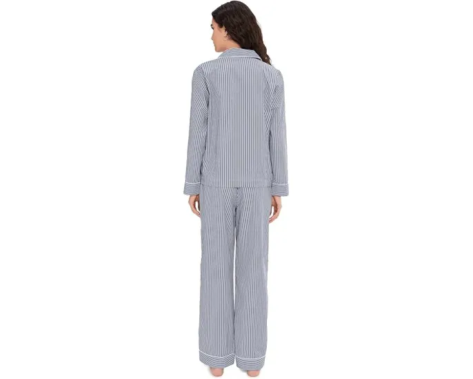Пижамный комплект Lauren Ralph Lauren с длинным рукавом и отложным воротником