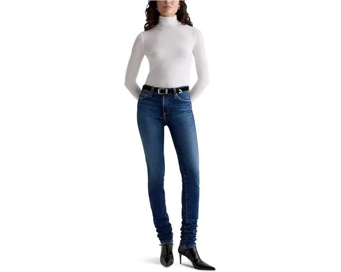 Джинсы AG Jeans Viola Mid Rise Skinny облегающие с эффектом stacking