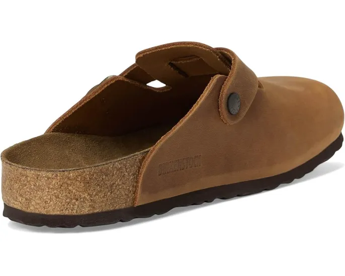 Классические клоги Boston из промасленной кожи с анатомической стелькой Birkenstock