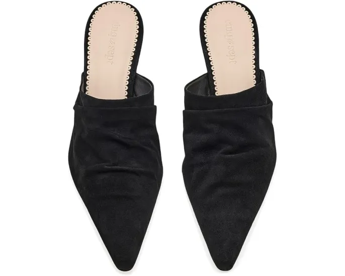 Cinq à Sept Sonia Curved Wedge Mules замшевые мюли на изогнутом каблуке
