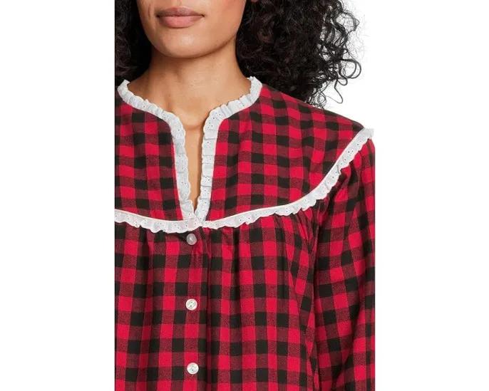 Ночная сорочка Lanz of Salzburg Classic 50 дюймов с открытым воротом и карманами