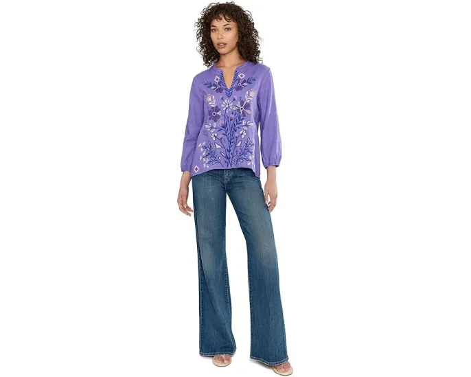 Блуза Johnny Was Adina с рюшами и нежным цветочным принтом