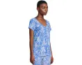 Футболка Lilly Pulitzer Meredith Tee из хлопка с V-образным вырезом