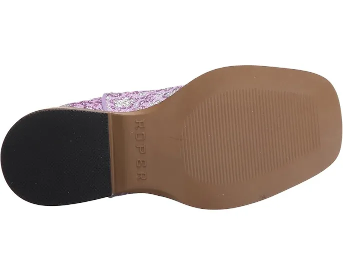 Детские сапоги Roper Kids Lavender с квадратным носком и цветочным принтом