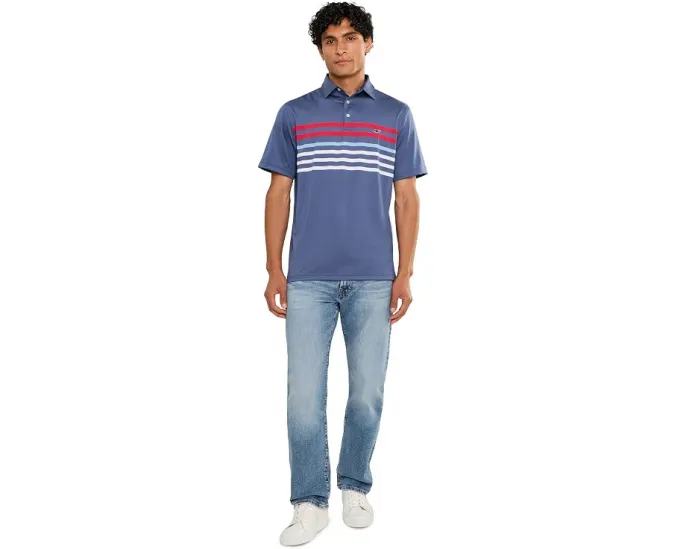 Рубашка-поло Conch Stripe Sankaty с принтом от Vineyard Vines