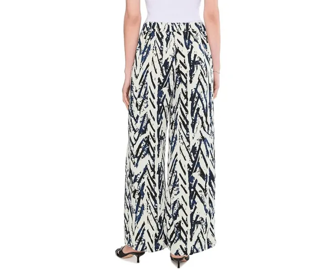 Широкие брюки 31 Indigo Crosshatch Linen с застежкой-молнией и двумя пуговицами NIC+ZOE