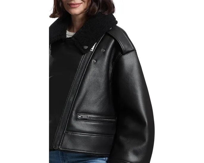 Косуха UGG Finnian Luxefluff Moto из искусственной кожи и овчины