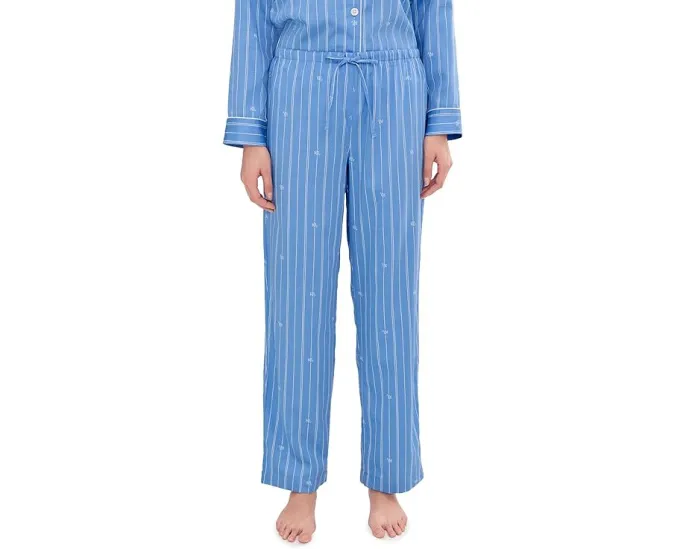 Пижамный комплект Lauren Ralph Lauren с длинным рукавом и отложным воротником