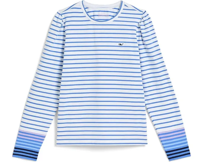 Футболка Vineyard Vines с рукавом-фонарик и полосками Puff Sleeve Jersey Tee