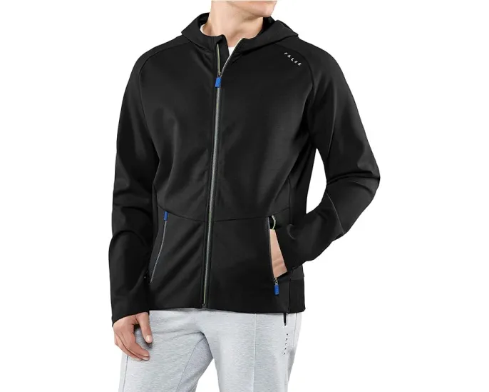 Куртка тренера Falke из полиамида и хлопка с капюшоном и карманами на молнии