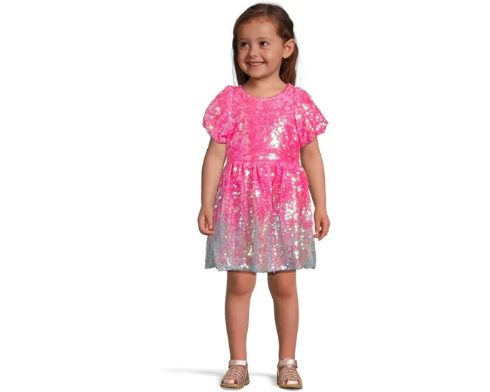 Платье Bubble Gum Shimmer Sequin с пайетками и короткими рукавами Lola and The Boys