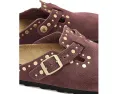 Клоги Birkenstock Boston Rivets с заклепками из замши перцового цвета