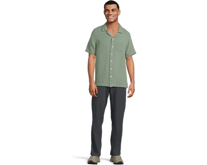 Рубашка L.L.Bean Vacationland из хлопкового газа с коротким рукавом и слегка приталенным силуэтом