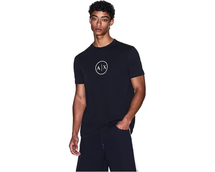 Футболка Armani Exchange с круглым логотипом на груди из хлопка